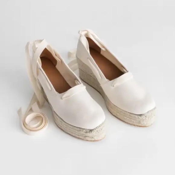 & Other Stories Lace Up Fabric Espadrilles Sz 36 / 5.5 - Picture 1 of 16
